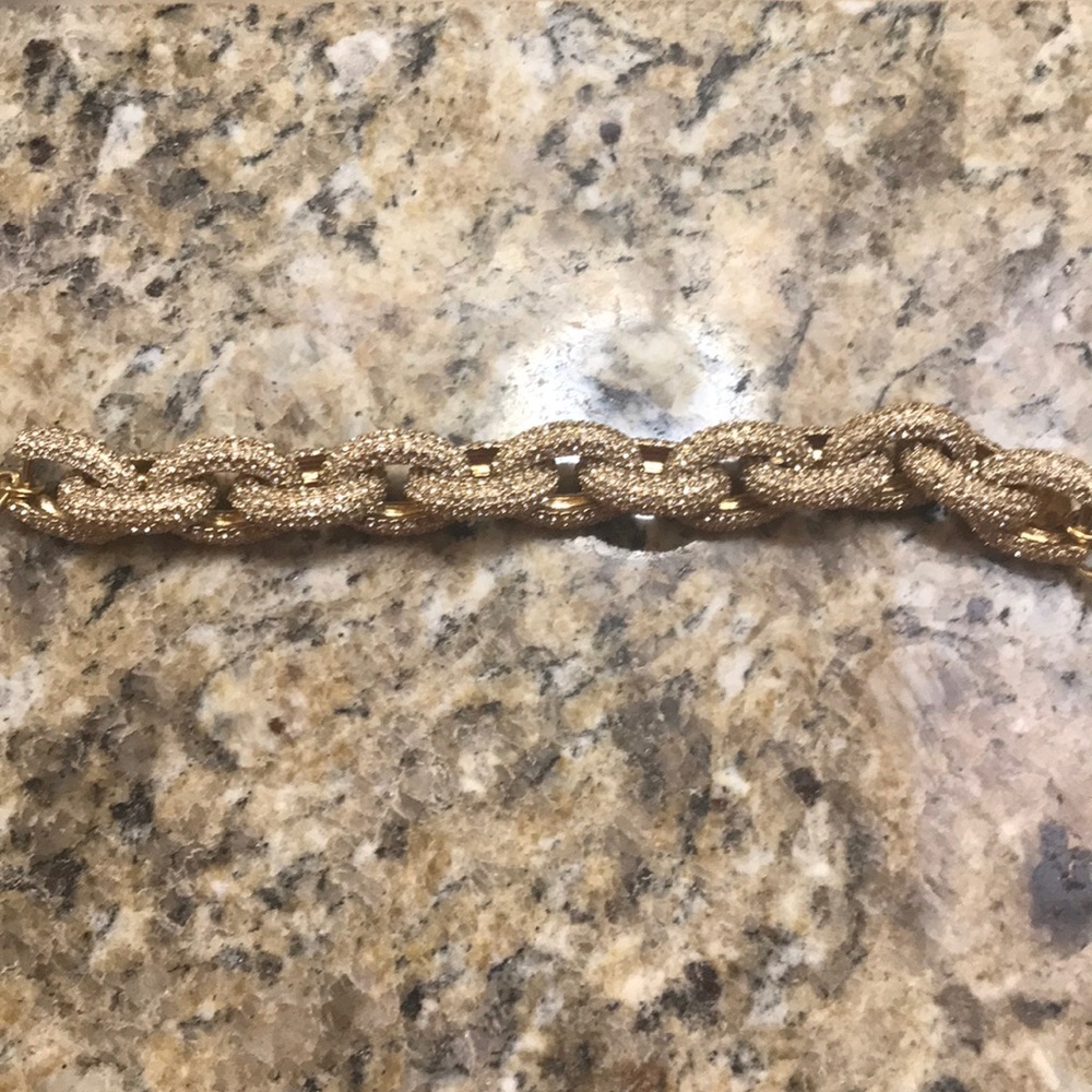J Crew large link pave bracelet